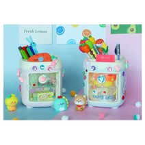 연필꽂이 펜꽂이 DIY 다용도연필꽂이 펜 볼펜 필기구정리함 색연필 연필통 색깔펜정리대, 파스텔블루