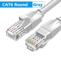 Vention 이더넷 케이블 Cat6 Lan UTP RJ45 네트워크 패치 10m 50m PS PC 인터넷 모뎀 라우터 Cat 6, [05] Round Cord -Gray, [01] Bundle1, [01] 0.5m