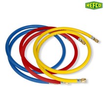 REFCO 레프코 한국총판 HCL36-Y 32bar 테프론실링 고진공 냉매호스 3/8 inc SAE 규격 90cm 황색 yellow