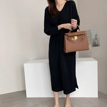 오키 여성용 베이직 박시 니트 원피스