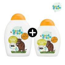 굿버블 영국 버블배스 400ml + 헤어 & 바디워시 250ml 달콤한 배향 영유아가능 저자극 비건인증 친환경 버블클랜저 올인원 목욕세트 자연유래 수분유지 그루팔로 프리클리 페어, 달콤한 배향 (그루팔로 프리클리 페어), 달콤한 배향 (그루팔로 프리클리 페어)