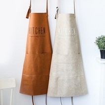 감성레터링 카페 공방 가죽 앞치마, 키친 브라운
