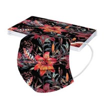 성인용 마스크 플라워 프린트 일회용 크리스마스 마스크 3 겹 귀걸이 페이스 마스크 10 개, N-10PCS