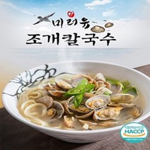미러유 조개칼국수 4인세트(조개육수1000g 2팩+면150g 4팩), 단일속성