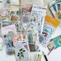 빈티지 반투명 화지 레터링 티켓 꽃 조각 스티커 8종 다이어리꾸미기, 1.전단지 (ST-2532)