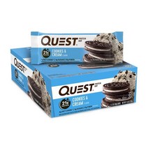 [Quest Nutrition] 퀘스트 뉴트리션 퀘스트 바 프로틴 바 쿠키 & 크림 12 개입, 1개