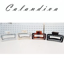 [Calandiva] 예쁜 화이트 오로라 사각 올림머리 집게핀 4종 색상
