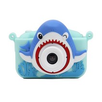 입문자용카메라 미니 3d 만화 디지털 공룡 동물 상어 유니콘 20mp 미니 장난감 사진 및 비디오 게임 플레이, 빨간색, 기준