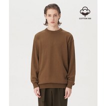 커스텀어클락 면100 소프트 면 크루넥 니트 티 브라운 COOSKT008T T브라운