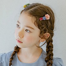 채니봉봉 팝콘 로즈 집게핀 유아헤어핀