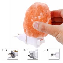히말라야 암염 램프 옥받침 소금 무드 등 15w 회전식 실린더 eu us uk 플러그 e14 공기 청정기 침실, 나는 플러그