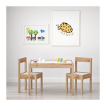 [이케아/IKEA] LÄTT 어린이테이블+의자2 화이트 소나무 101.784.13 / LATT