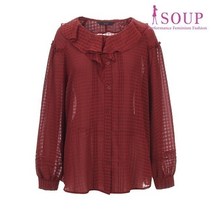 프릴넥 핀턱 블라우스(SW9LSM7)