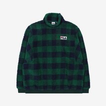 휠라 여성 체크 뽀글이 하프넥 맨투맨 FS2POB4156F_FGR