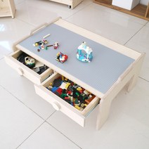 비비 블럭 테이블 서랍형 원목 좌식 공부 책상 / 레고 10701 호환, 매트선택안함