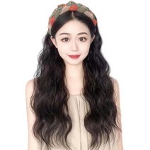 원피스 여성용 긴 곱슬 머리 가발 커버는 간단하고 사용하기 쉽습니다., 답답한 청록색 곱슬머리