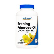 Nutricost이브닝PrimroseOil1 300mg120Softgels 소프트겔ColdPressedNon-GMO글루텐 프리120인분, 120개(1팩)