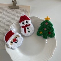 뽀글이 와펜 크리스마스 산타 눈사람 옷핀만들기 악세사리 diy 머리띠 가방 펜던트 페브, 옵션1_트리