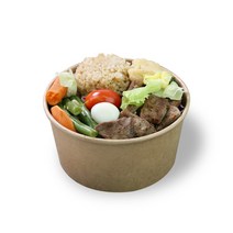 크라프트 일회용 포장 배달 원형 종이용기 750ml, 1개입, 50개