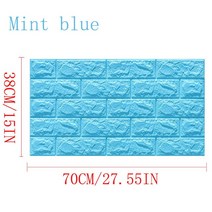 흡음패널 벽지 껍질과 스틱 자기 접착 거실 벽돌 스티커 3d 벽 패널 침실 방 종이 홈, 04 Mint Blue