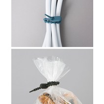 선정리 타이 벨크로 케이블 홀더 클립 6개, 블랙