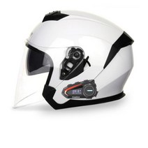 오픈페이스 헬멧 반모 오토바이 바이크 하이바 클래식 스쿠터 시스템 경량 여름, E.심플 유광화이트 (블루투스포함)
