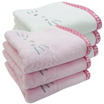 6장 헬로키티토끼타올 귀엽고 예쁜 캐릭터 국산 수건, 분홍,우유백색, 1세트