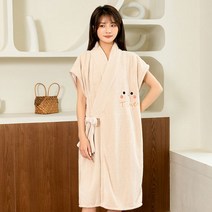 목욕 샤워 가운 골프 여성 원피스 호텔 사우나 와플 타올, 크로스끈:카키