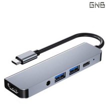 아이패드 에어 4세대 TYPE C TO HDMI 5IN 1 컨버터, 1개, 블랙