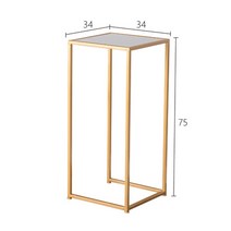 Ogfaour북유럽 대리석 골드 사이드 테이블 코너 거실 선반 화분받침대 라지 34x34x75Quanan, 골드랙화이트