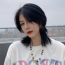 늑대 꼬리 가발 단발 여망 홍일계 숭어 머리 남녀 무사 머리 가발 투구 남자 공장 도매 가능, 아이보리
