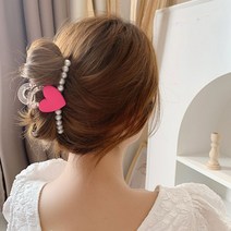 루즈루나 네온하트 진주 집게핀 반머리 올림머리 헤어핀