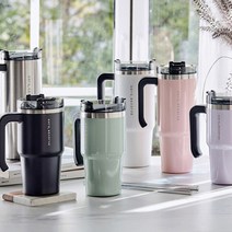 리유저블 손잡이텀블러 대용량 스텐 콜드컵 차량용 600ml, 900ml 화이트