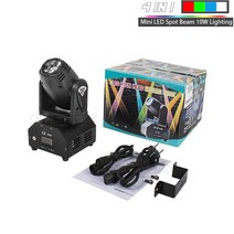 미니 RGBW LED 10W 빔 이동 헤드 라이트 전력 쿼드 스트로보 스코프 강한 파티 디스코 DJ, CHINA, EU Plug