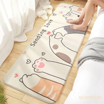 캣 발땅바닥 러그 매트 캐릭터 깜찍한 매트리스 카페트, 60x180cm