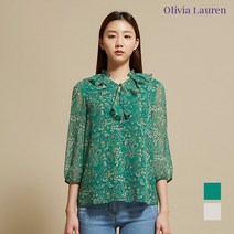 올리비아로렌 페이즐리 쉬폰 러플 블라우스 VOCNLWM4231