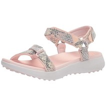 Skechers 여성 600 스파이크리스 골프 샌들 내추럴/멀티 3524489122, 8, Light Pink/Multi Snake Print
