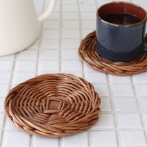 [바보사랑] 라탄 컵 받침 티 코스터1P, 상세 설명 참조
