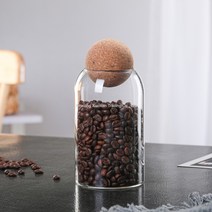 유리병 잡곡 곡물 차 커피 원두 밀폐 코르크마개 병 저장통 보관함 4종, 800ml 캡 밀폐통(높이 15cm)ml, 1개