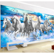 팔마도 백마 성공 힘 사무실 거실 인테리어 그림 큐빅 비즈 가득 보석십자수 재료, 180x70cm
