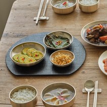 호시재 삼베옻칠 트레이 쟁반, 반달트레이, 블랙, 1개