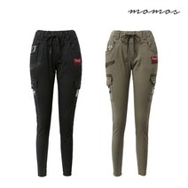여성 국내 생산 슬림핏 카고 팬츠 밴딩 바지