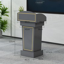 안내데스크 강연대 교탁 강의대 단상 카운터 테이블 교수 인포 사회대 연설대 행사 회의실, 그레이(서랍포함)