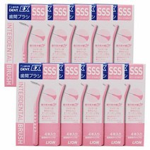 라이온 DENT .EX 치간 브러쉬 4개입 × 10개 SSS 핑크