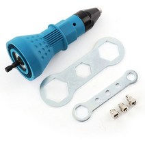 리벳 전기 너트 gun pull drill riveter conversion adapter for cordless rivete 노즐 너트 도구 multifunction nail, 푸른