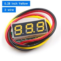 0.28 인치 DC 0-100V 3 와이어 미니 게이지 전압계 LED 디스플레이 디지털 패널 미터 감지기 모니터 도구, 06 3-line yellow