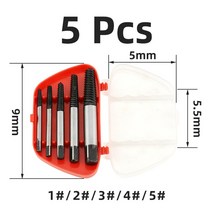 원형톱 가이드 슬라이드 세트 5pcs 나사 추출기 센터 드릴 비트 깨진 나사 제거 센터 드릴 탄소강 손상된 나사 제거 도구, 추출기 5pcs 상자