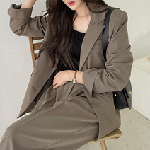 !당일발송! 클래식 오버핏 자켓 핀턱 와이드팬츠 슬랙스 수트 set