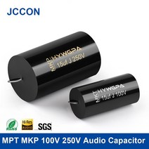 슈퍼캐패시터 2pcs mpt mkp 100v 250v hifi 축 발열 크로스 오버 커플 링 오디오 오디오 파일 스피커 용 주파수 분할, 100v 12uf mkt