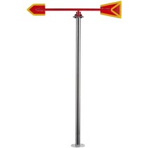 풍속계 풍향계 터미널 도로 윈드삭 기상 관측 측정기, 150cm 발광